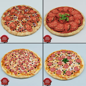 3d model pizzas modelled