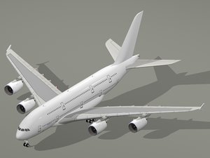 airbus a380-800 generic white 3ds
