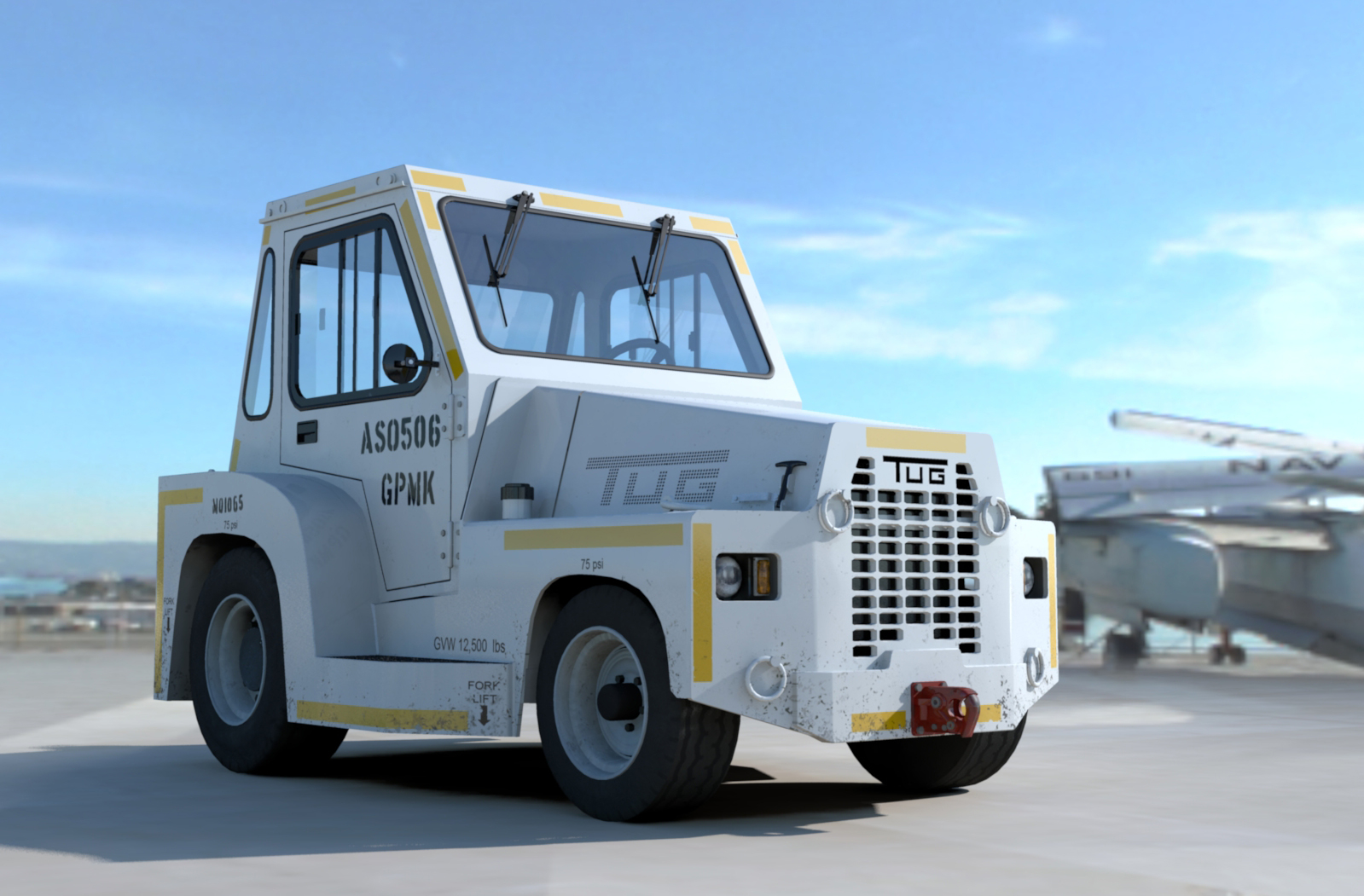Tow Tractor Tug Obj