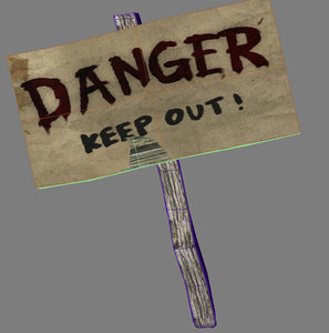 danger sign 3d model