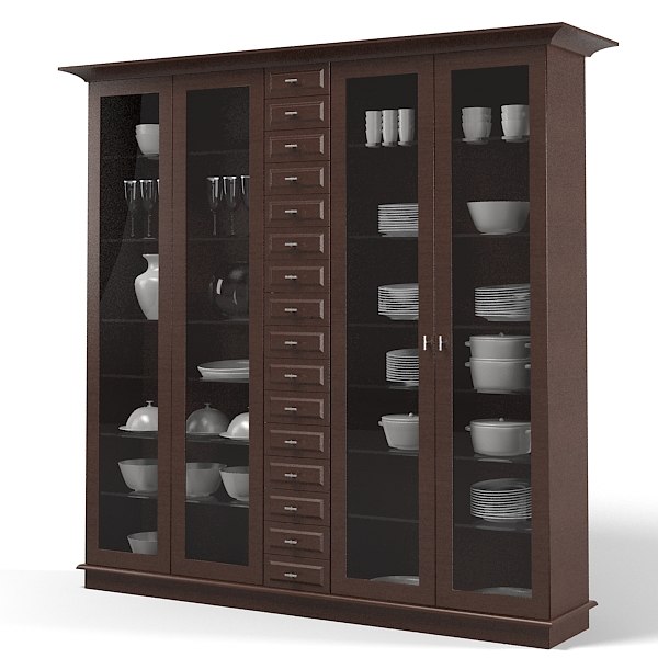 Modelo 3d Siematic Vitrina Armario De Vidrio Cocina Moderna Vajilla Turbosquid 617380 Modelo 3d Siematic Vitrina Armario De, Modern Display Cabinet