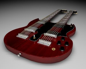 gibson sg double neck 3d 3ds