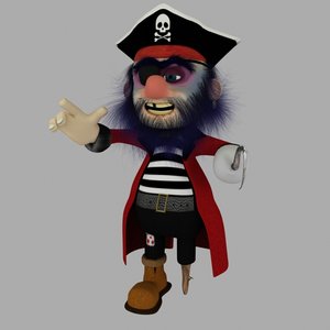 3d pirate cartoon rigged