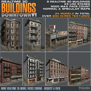 3d model building realtime - downtown