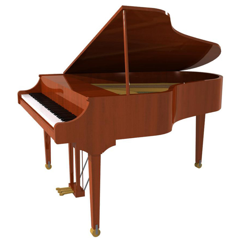 grand piano wood 3d model