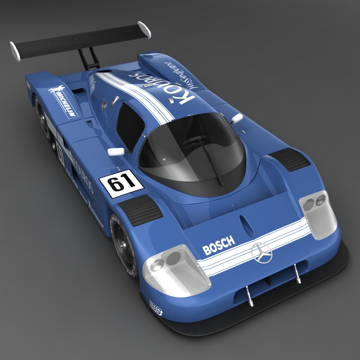 mercedes sauber c9 blue 3d model