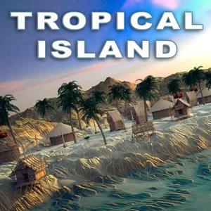 3d terrain island tropical model