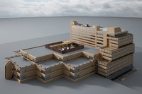 exterior scene office building 3d model