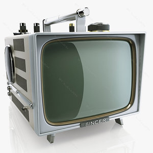 retro portable tv singer 3d model