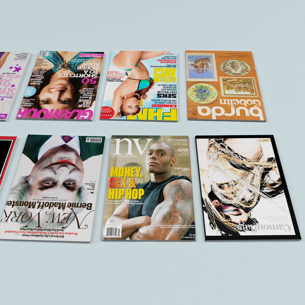 3d magazines set modelled
