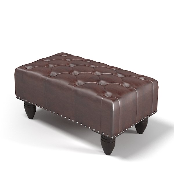 3ds Max Pouf Tufted Banquette