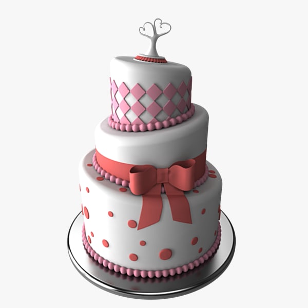3d model  stylized wedding  cake 