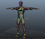 3d model athlete rigged run animation