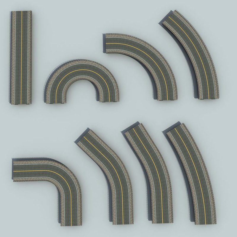 3d road set modelled