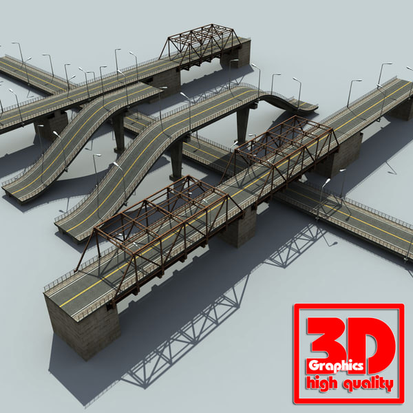 3d model road bridge