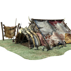 3d model orc hunter fantasy house