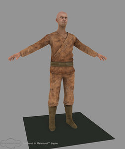 3d realtime tribal hunter model
