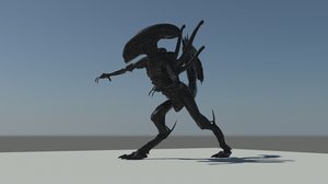 3d model of alien creature rig