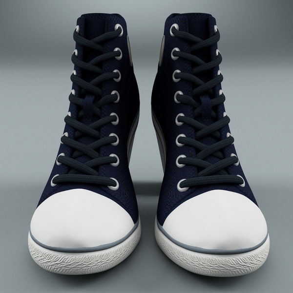 canvas heeled trainers