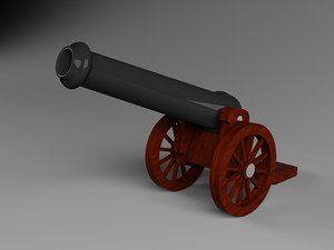 cannon gun 3d obj