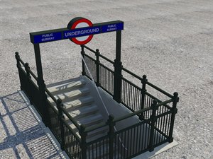 underground entrance london 3d 3ds