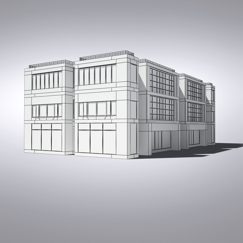 3d model of modern generic building