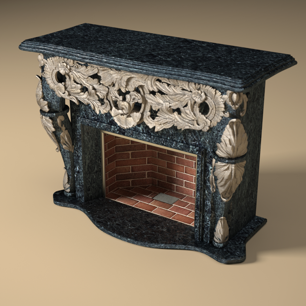 Fireplace Details Materials 3d Model