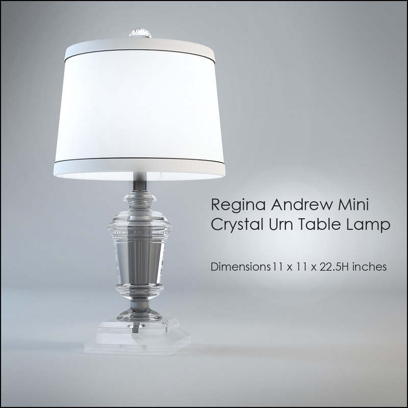 3d Regina Andrew Mini, Crystal Urn Table Lamp