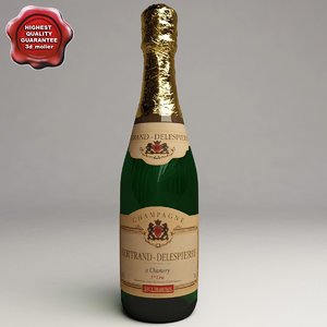 3d champagne bottle model