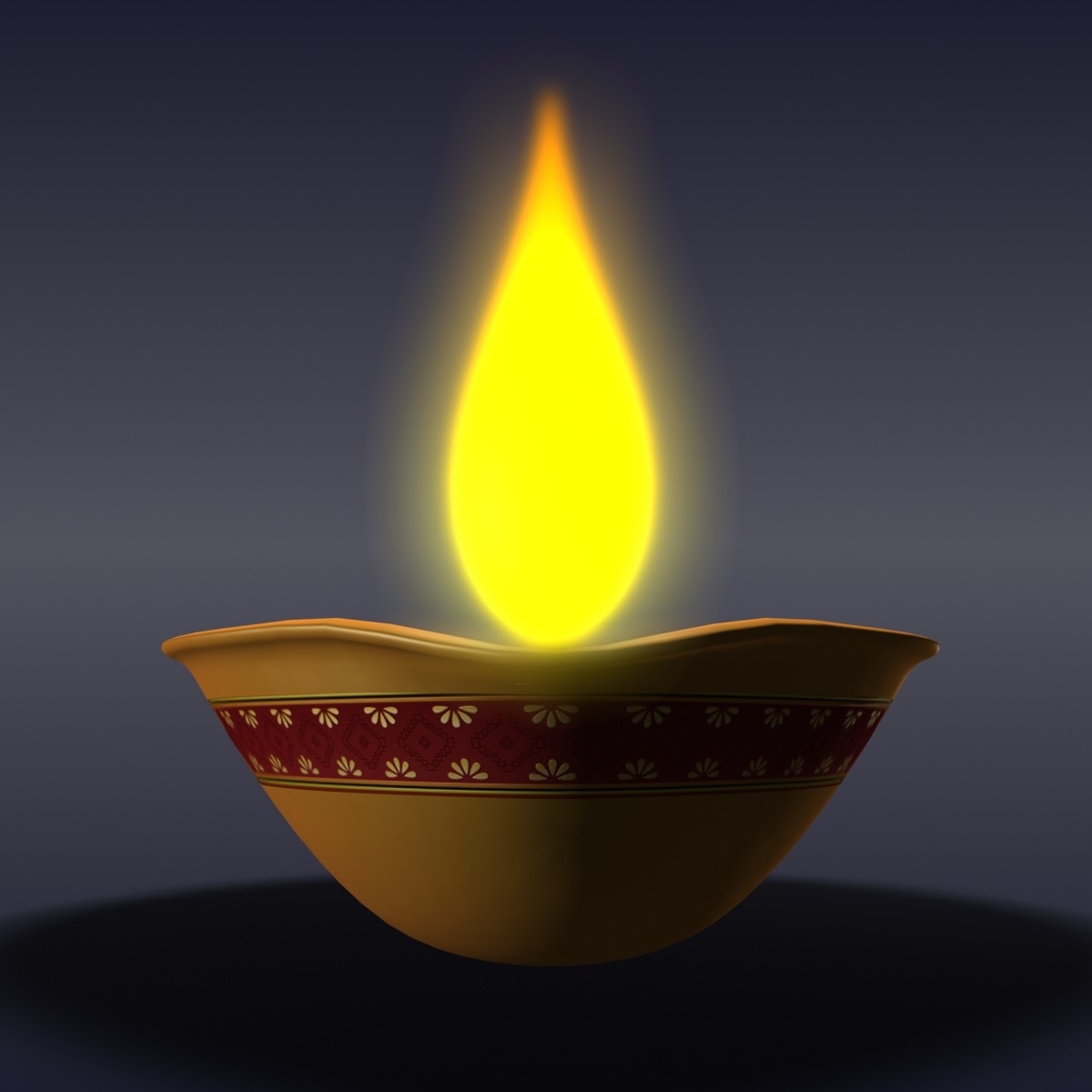 3d diwali oil lamp