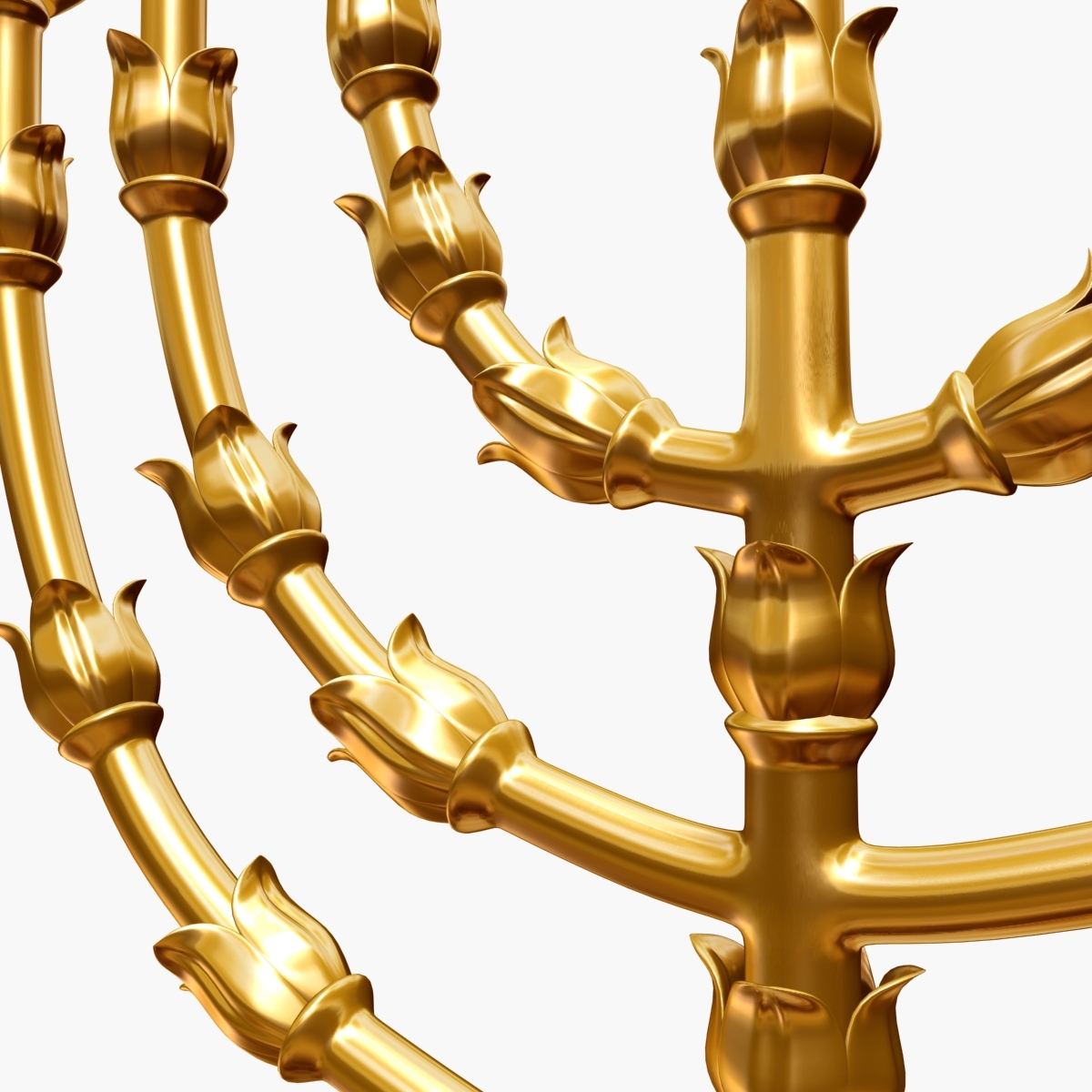 golden lampstand menorah 3d max