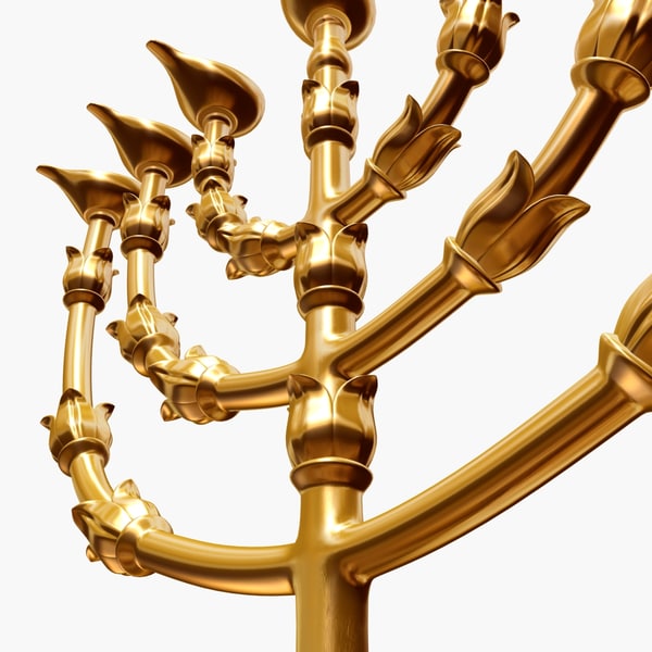 golden lampstand menorah 3d max