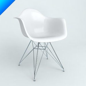 3d model plastic armchairs eames