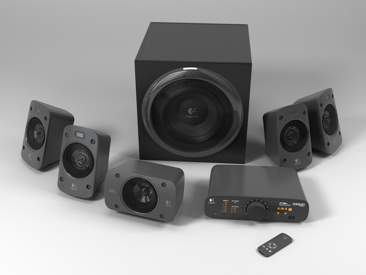 logitech surround speakers z906 3d model