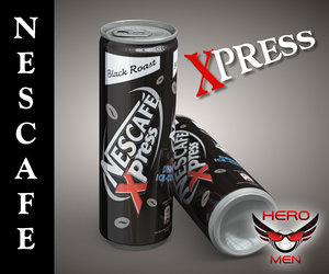 realistic nescafe xpress drink cans 3d max
