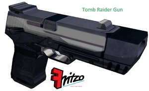 3d tomb raider gun pistol model