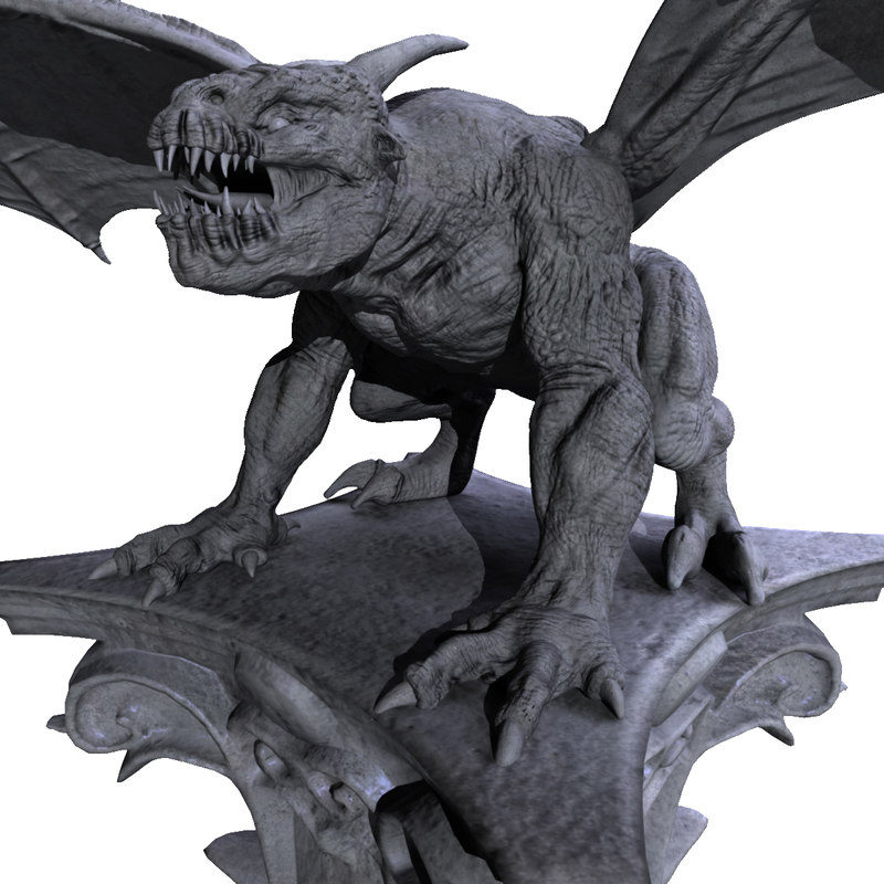 gargoyle statue monster 3d obj