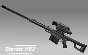 barrett m82 rifle gun 3d model