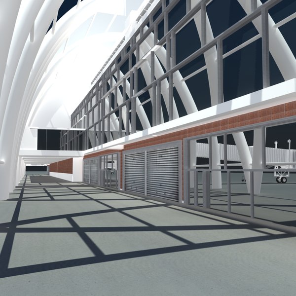 terminal building airport 3d model