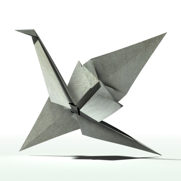 origami crane 3d model