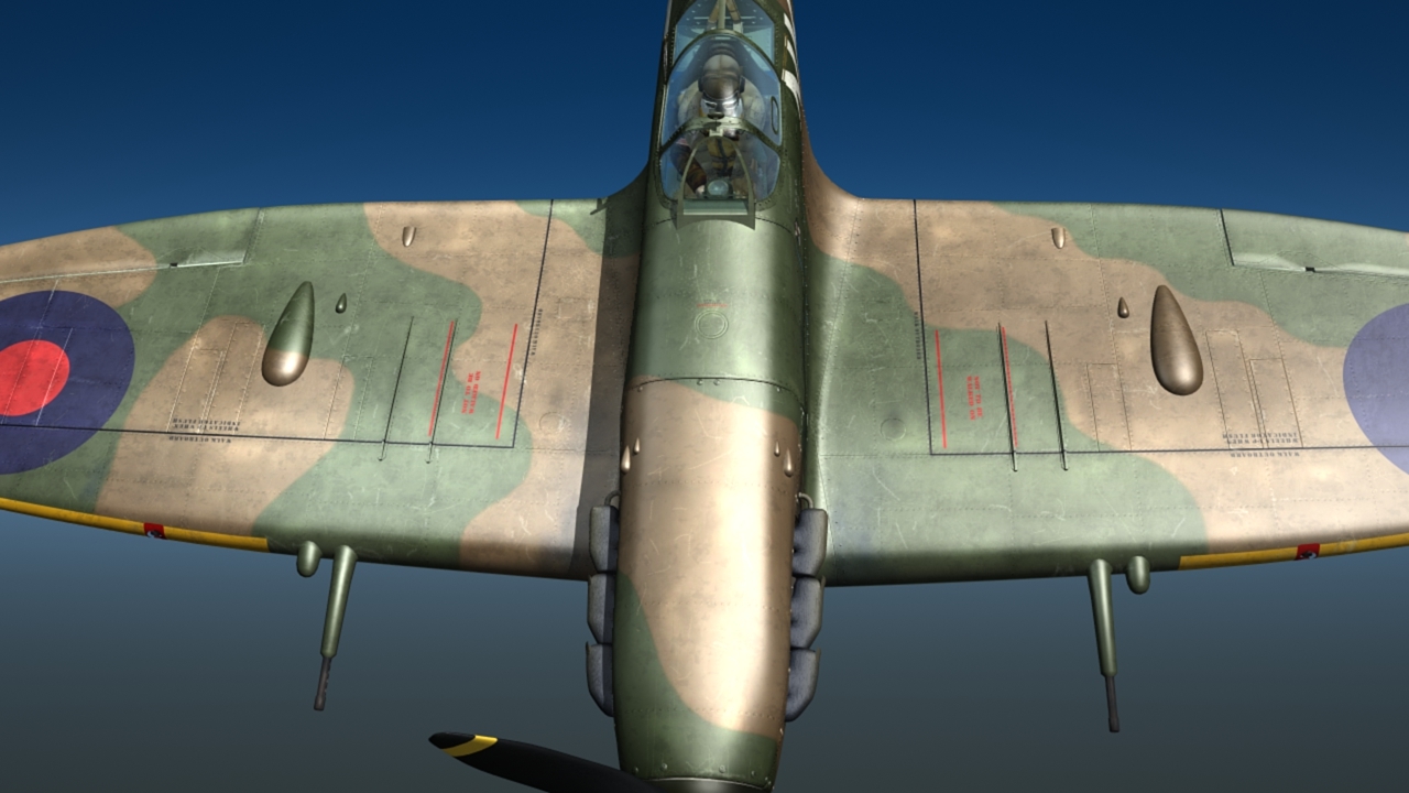 3d model super spitfire fighters