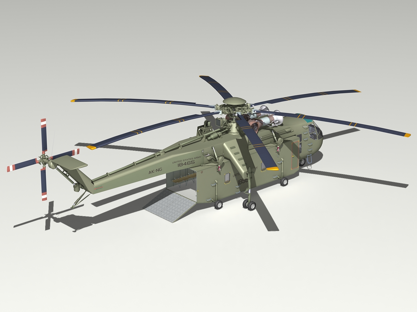 sikorsky ch-54b skycrane helicopter 3d model