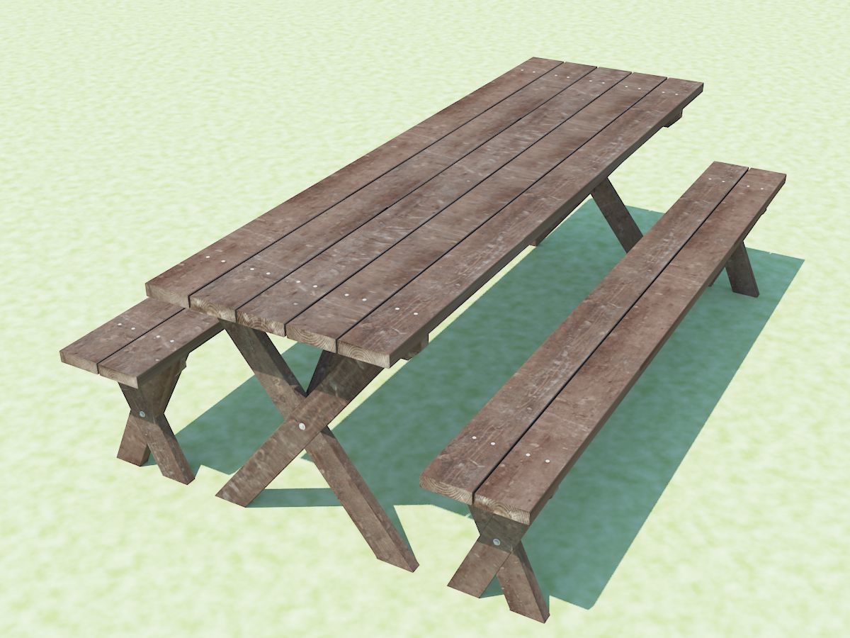 dwg picnic table benches