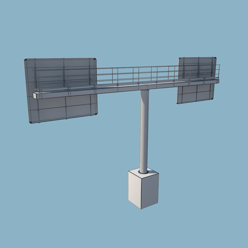 overhead gantry sign 3d ma
