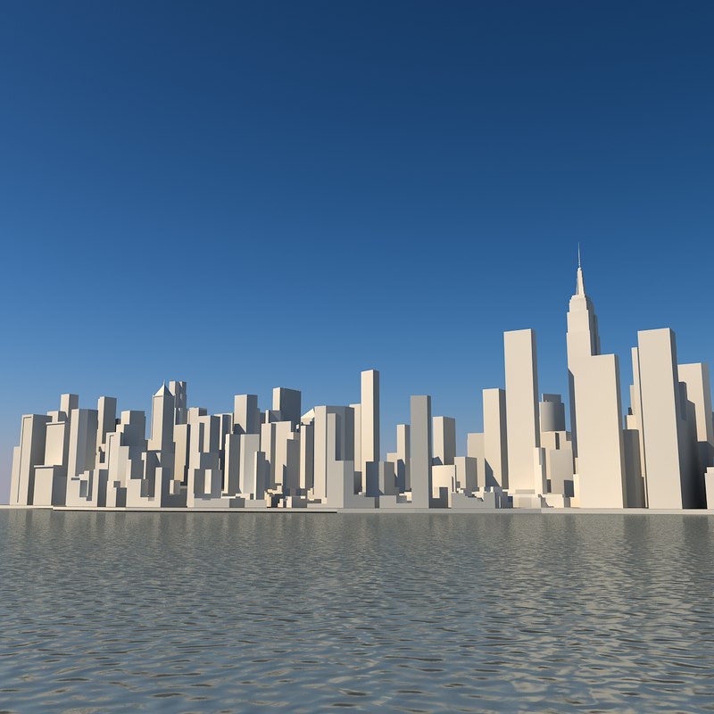 skyline manhattan 3d max