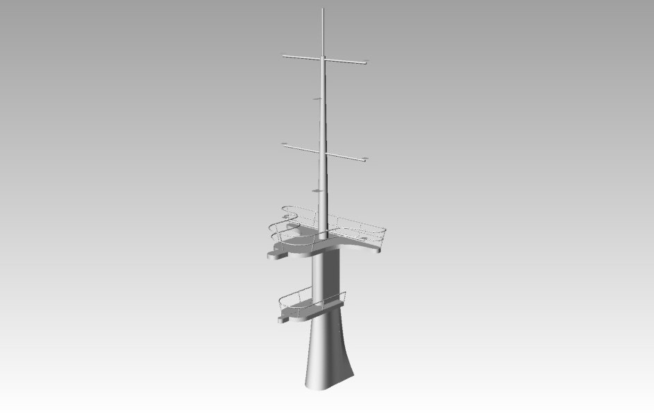 ship aft mast 3d model