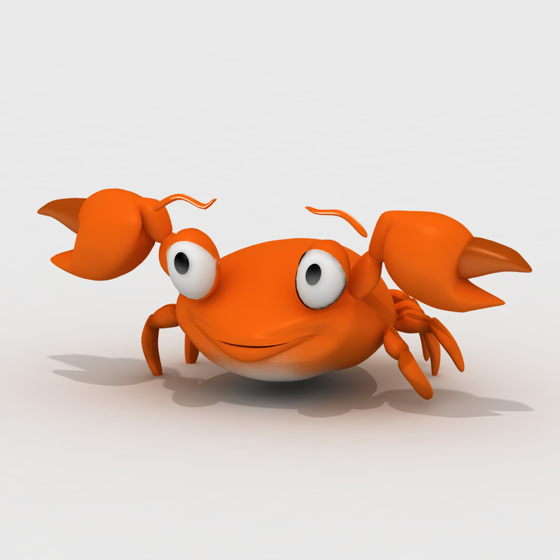 3d model crab animation character