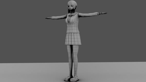 3d anime character girl model