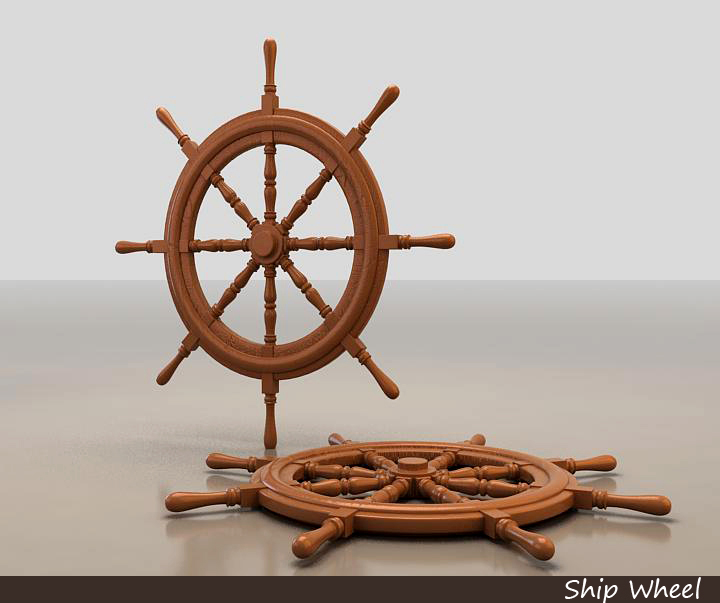 3d model ship wheel