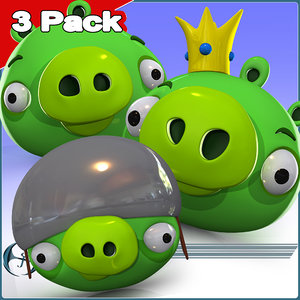 angry character 3 pack 3d model